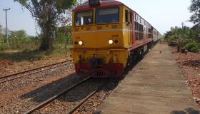 Old Train and Railway in Thailand